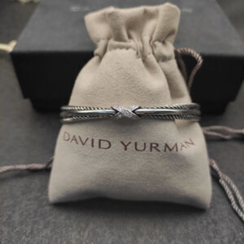 David Yurman Triple-Thread Crossover Diamond Bracelet